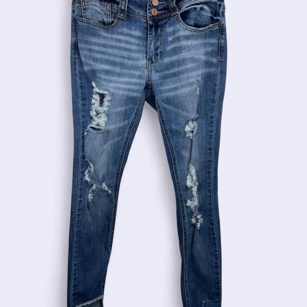 Indigo Rein Mid-Rise Distressed Skinny Jeans – Size 5